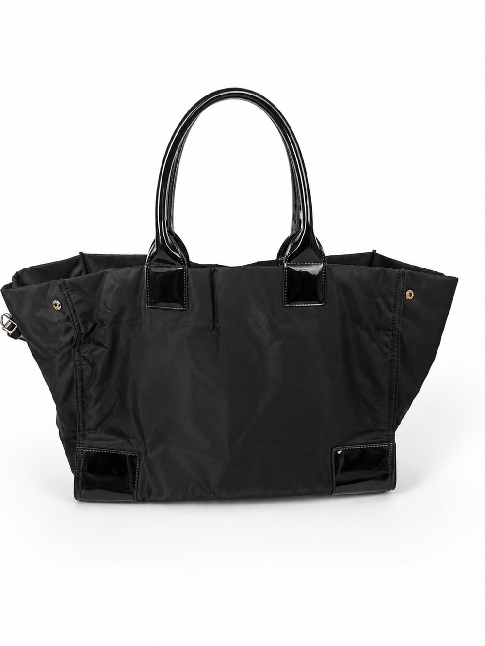 Tory Burch Ella Black Large Nylon Tote Bag Handbag Shoulder Bag Laptop Travel - Picture 2 of 7